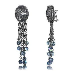 Women's Earrings - LO4199 - TIN Cobalt Black Brass Earrings