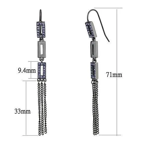 Women's Earrings - TK2722 - IP Light Black  (IP Gun)