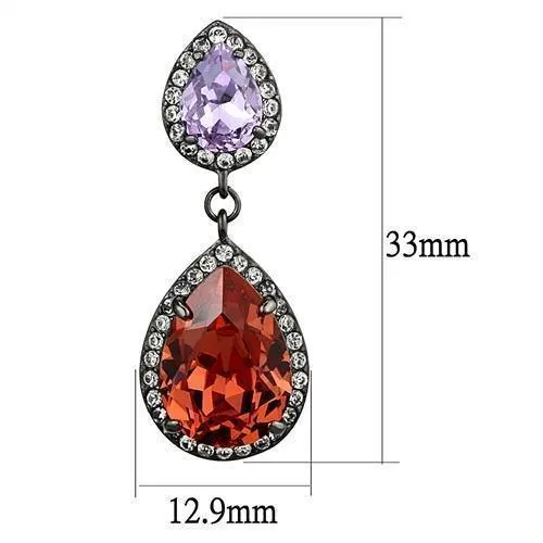Women's Earrings - TK2725 - IP Light Black  (IP Gun)
