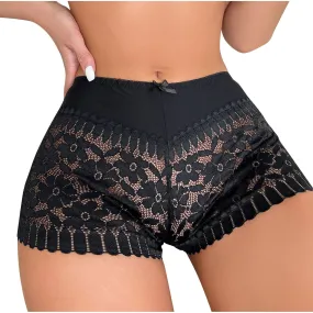 Womens High Waisted Lace Boyshort Underwear No Show Seamless Sexy Breathable Panties Bikini Briefs Ladies Cheeky Briefs