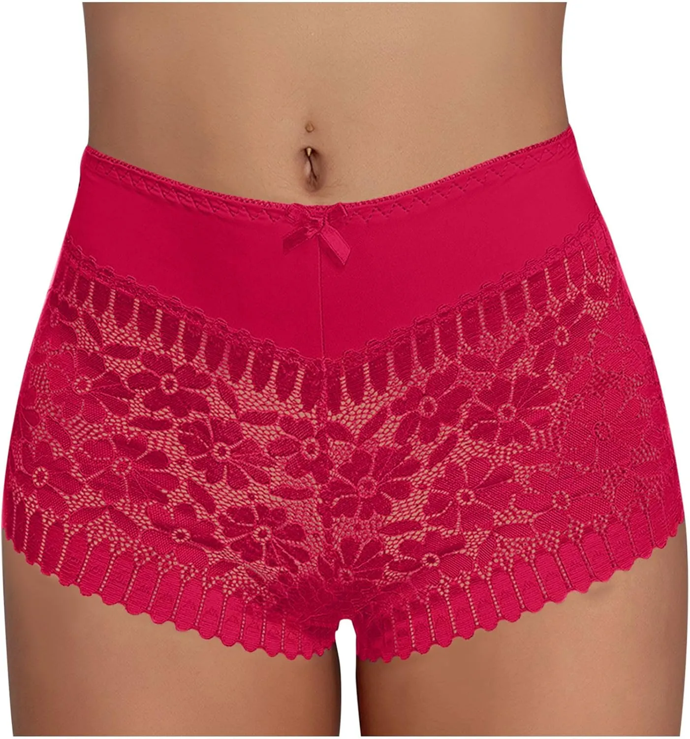 Womens High Waisted Lace Boyshort Underwear No Show Seamless Sexy Breathable Panties Bikini Briefs Ladies Cheeky Briefs
