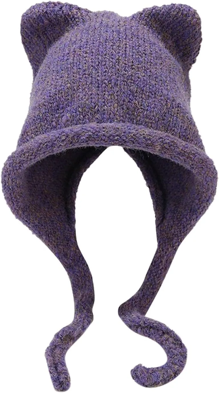 Women's Knitted Hat with Pompom Fashion Accessories for Women Western for Women Fuzzy Hats Women Men's Winter Hats & Caps