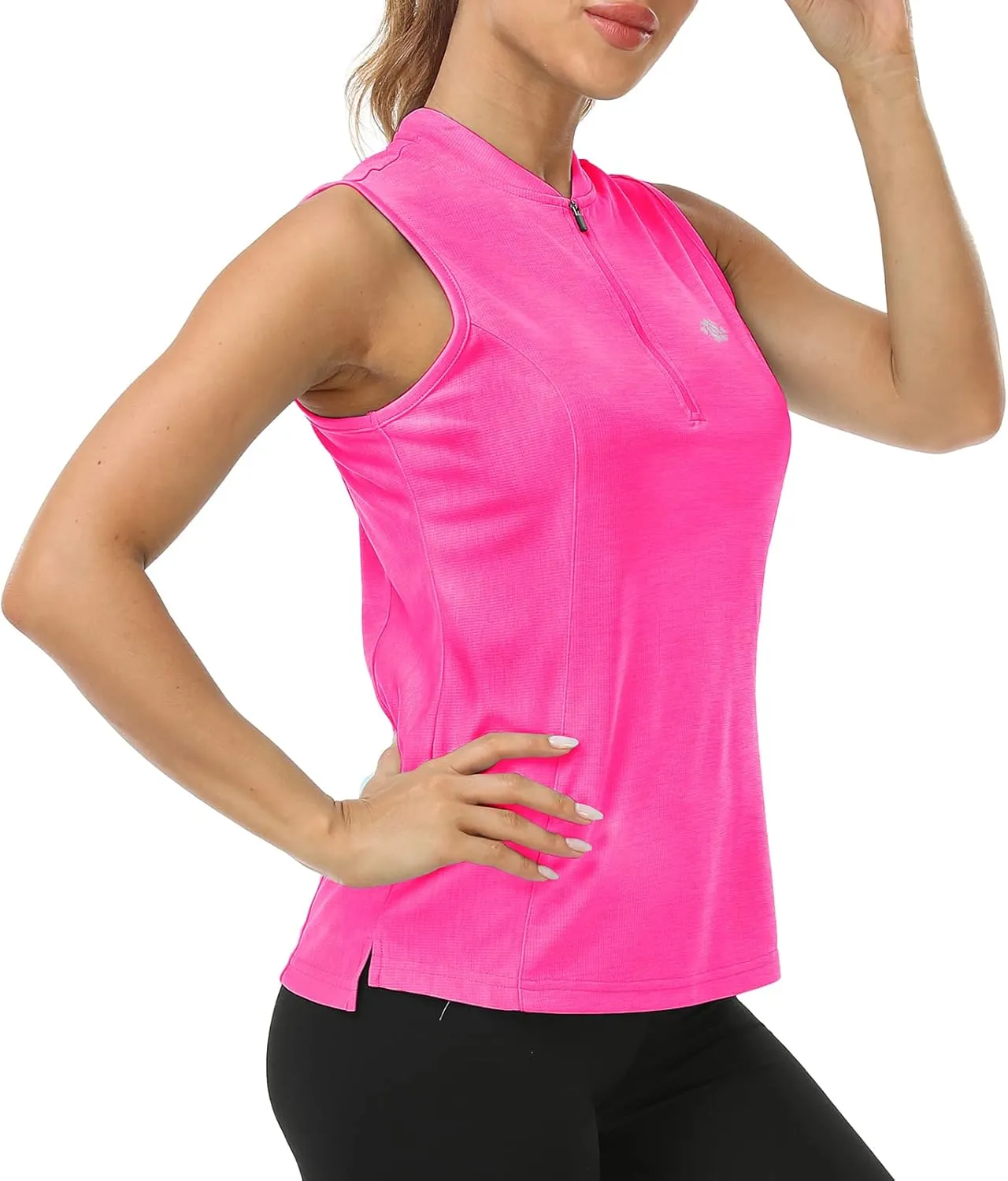Women's Sleeveless Tennis Shirt Golf Shirts for Women Quick Dry Pickleball Shirts UPF 50  Sportswear T-Shirts with Zipper
