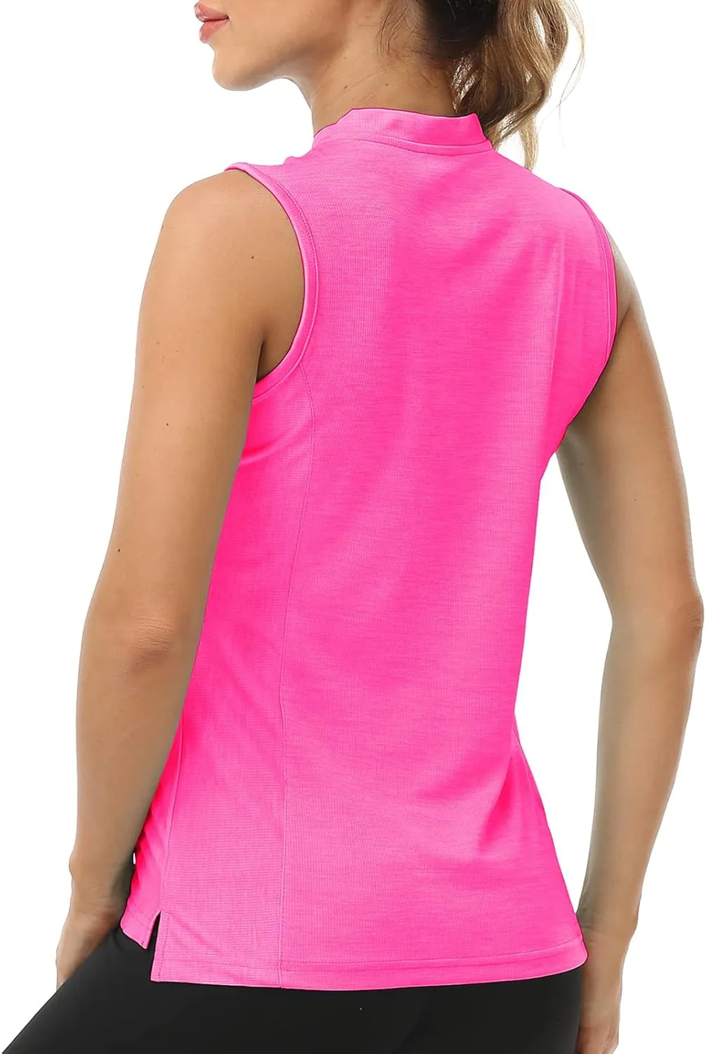 Women's Sleeveless Tennis Shirt Golf Shirts for Women Quick Dry Pickleball Shirts UPF 50  Sportswear T-Shirts with Zipper