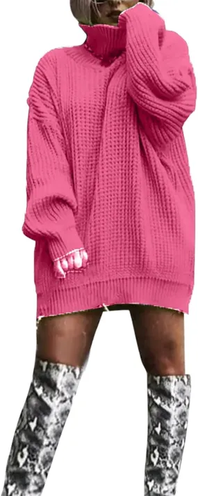 Womens Turtleneck Oversized Sweaters Fall Fashion Cable Knitted Pullover Tops Casual Comfy Loose Long Sleeve Sweaters